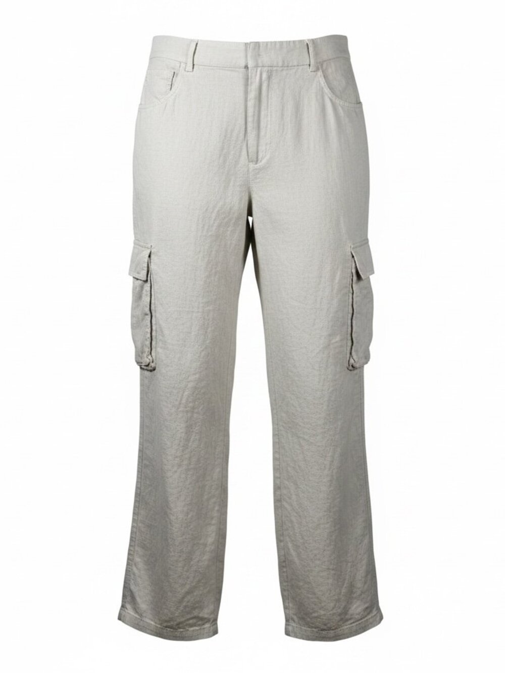Sincerely Jules Linen Blend Cargo Pants Cream Wide Leg Size L